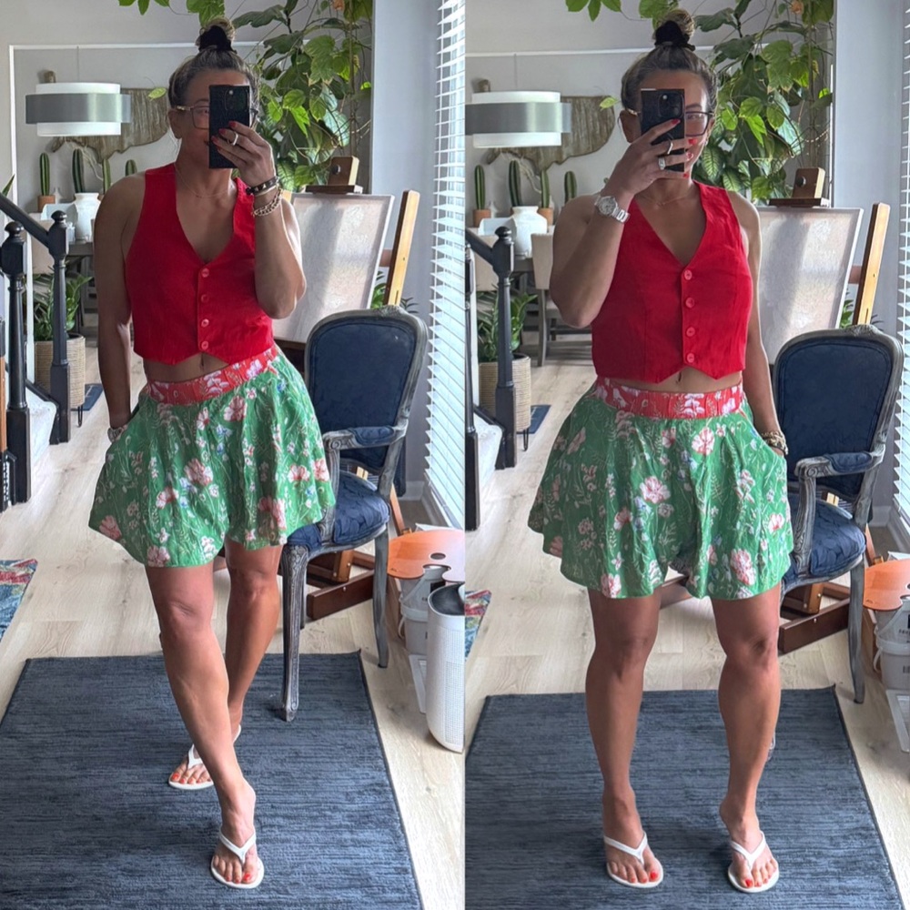 MARE MARE X ANTHROPOLOGIE RED VEST SUMMER VIBES - Picture 3 of 11